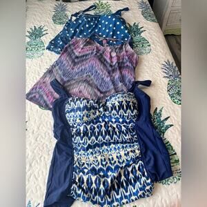 Size 14 and 16 Selection of Tankini Tops Stylish Women's Swimsuit Collection